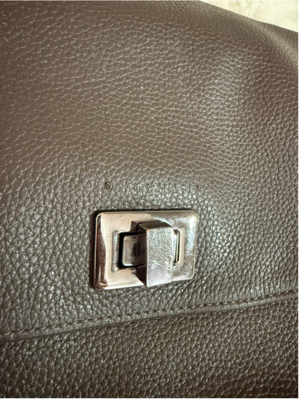Women's vintage Longchamp Longchamp Le Foulonné saddle bag, grey - Picture 5 of 12